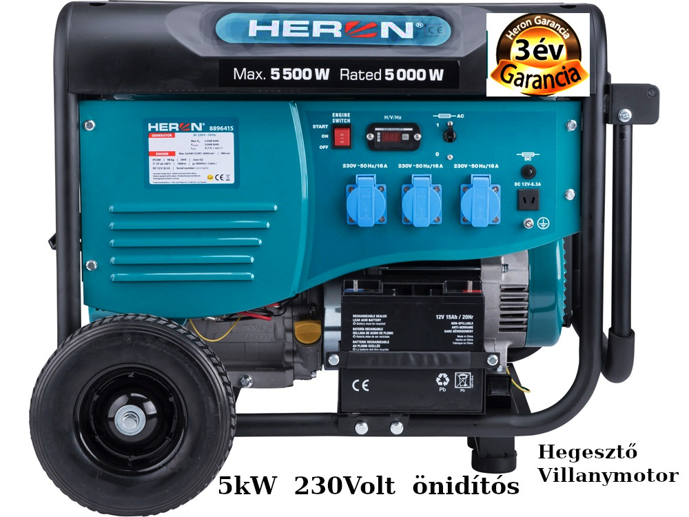 Aggregátor 5,5kW 230V  önindítós .