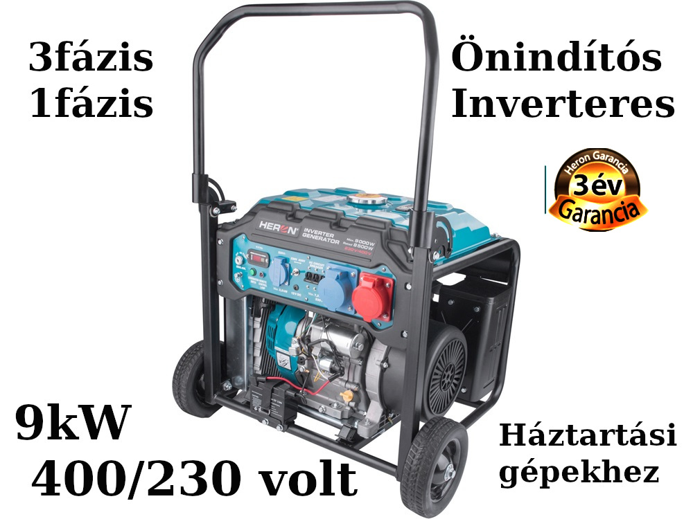 Aggregátor 9kW 400/230 volt önindítós