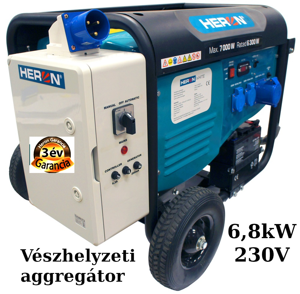 Aggregátor  6,8kW 230Volt önindítós VÉSZHELYZETI
